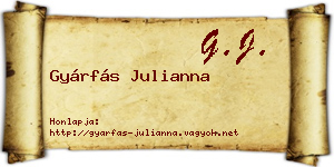 Gyárfás Julianna névjegykártya